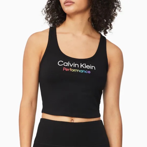 Calvin Klein Performance Tops - Calvin Klein Women’s Performance Pride Logo Crop Top
